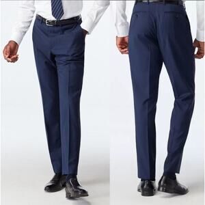 NWT! Indochino Men's 38x29 Howell $229 Stretch Wool Dress Pants Luxury Navy Blue